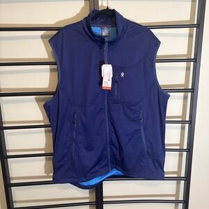 Men's Vest Little Donkey Andy Windbreaker Water Repellent Athletic Blue Size 3XL